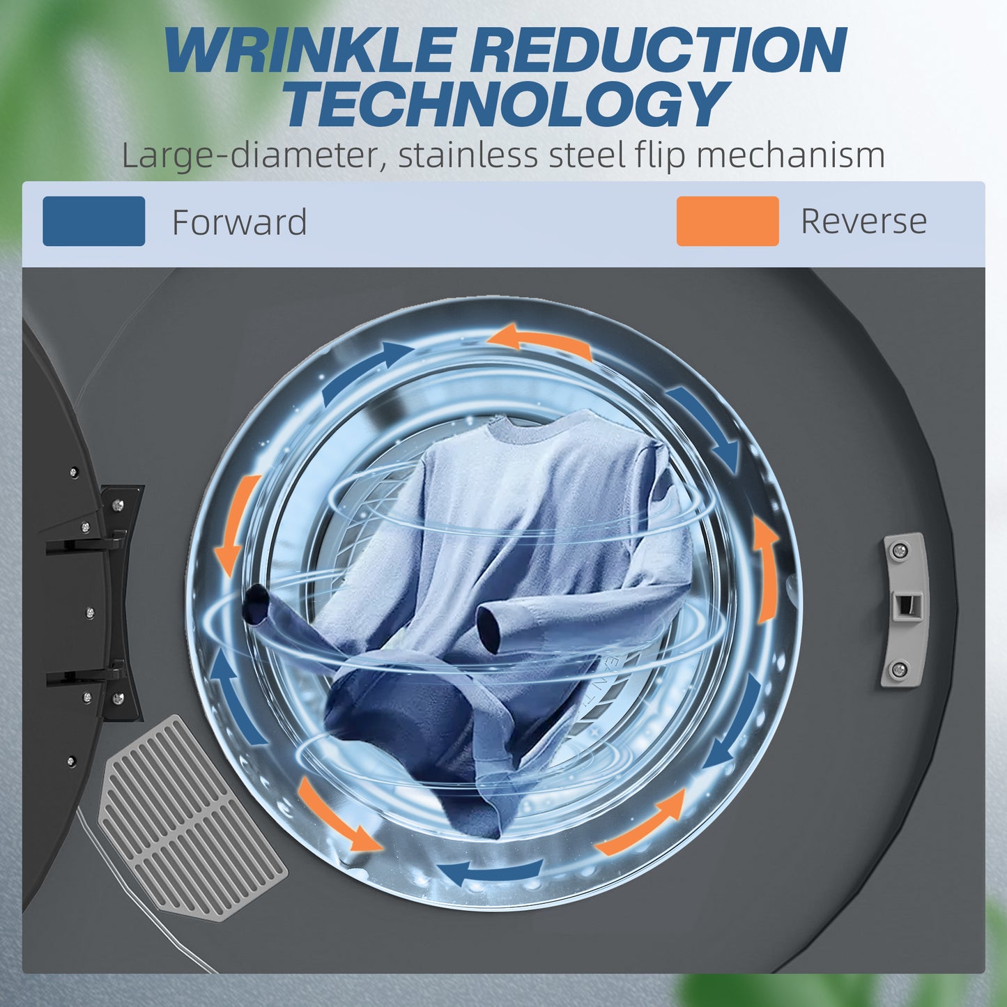 4kg Compact 40-60℃ Portable Small Space Tumble Dryer - Grey