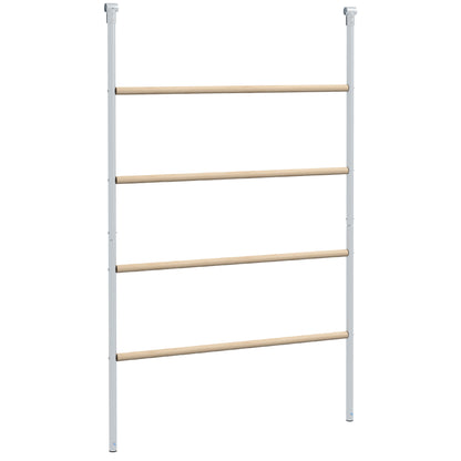 PawHut Chicken Perch for Coop, Wooden and Galvanised Steel Roosting Bar Jungle Gym, Chicken Roosting Ladder for Backyard Farm