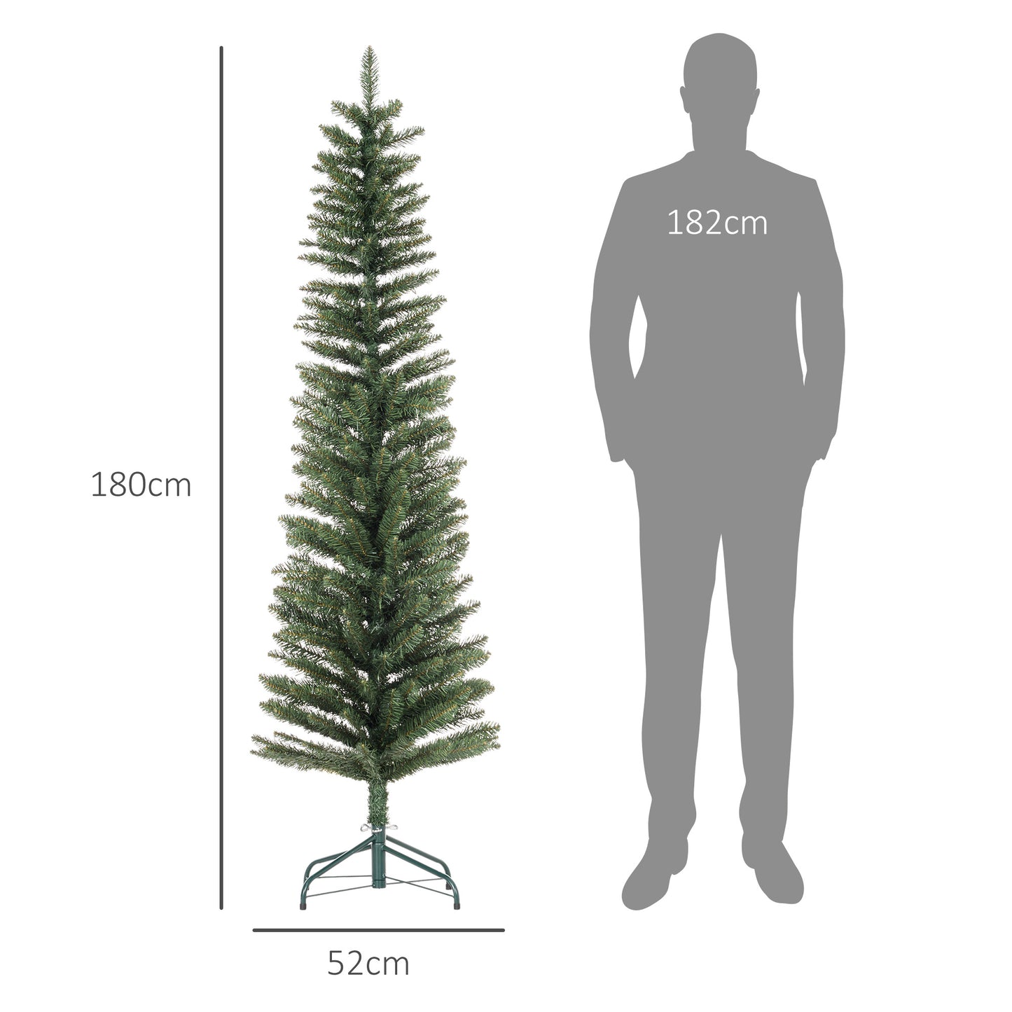 6ft Artificial Bare Pencil Christmas Tree - Green