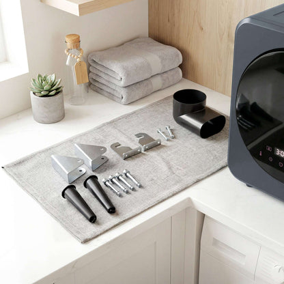 Vented Tumble Dryer, 4kg Front Tumble Dryer with Stainless Steel Tub, 800W Compact Small Space Freestanding Grey