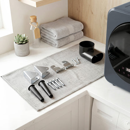 Vented Tumble Dryer, 4kg Front Tumble Dryer with Stainless Steel Tub, 800W Compact Small Space Freestanding Grey