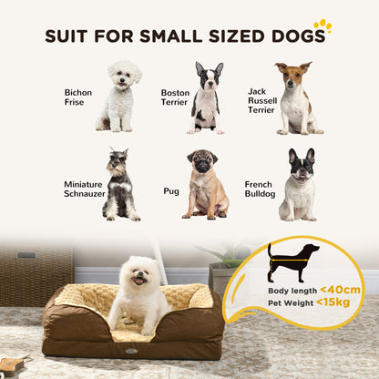 PawHut Calming Dog Bed Pet Mattress w/ Removable Cover, Anti-Slip Bottom, for Small Dogs, 70L x 50W x 18Hcm