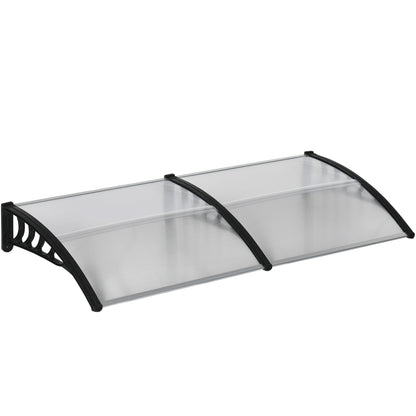 Outsunny Front Over Door Canopy, Outdoor Awning, 200 x 96cm Rain Shelter for Window, Porch and Front/Back Door, Clear