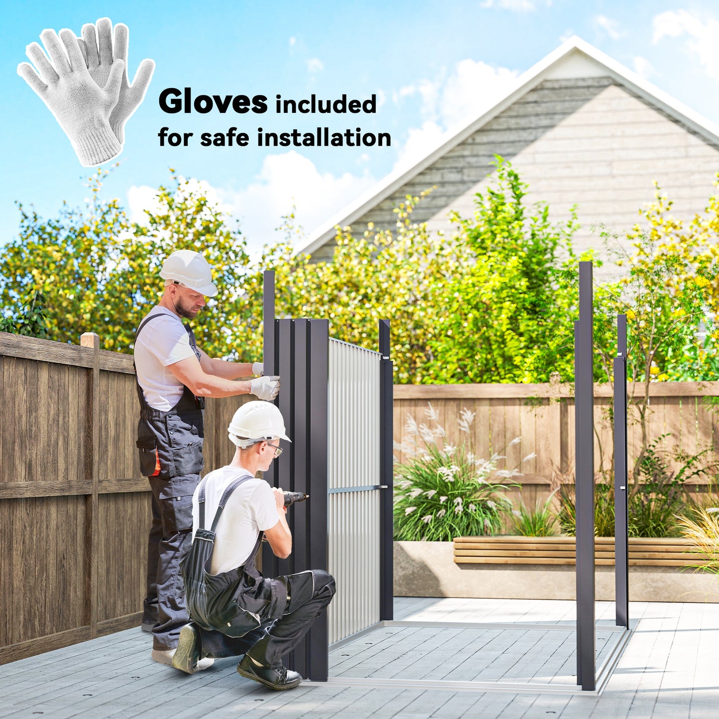 5.3 x 8.5ft Galvanised Steel Garden Shed, Metal Shed with Roof Windows, Leakage Holes and Lockable Wide Door for Outdoor Patio Tool Storage