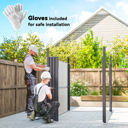 5.3 x 8.5ft Galvanised Steel Garden Shed, Metal Shed with Roof Windows, Leakage Holes and Lockable Wide Door for Outdoor Patio Tool Storage