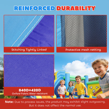 AIYAPLAY 8 in 1 Bouncy Castle for Kids, Inflatable Bounce House with Slide, Pool (Ball Pit), Water Cannon for Indoor Outdoor