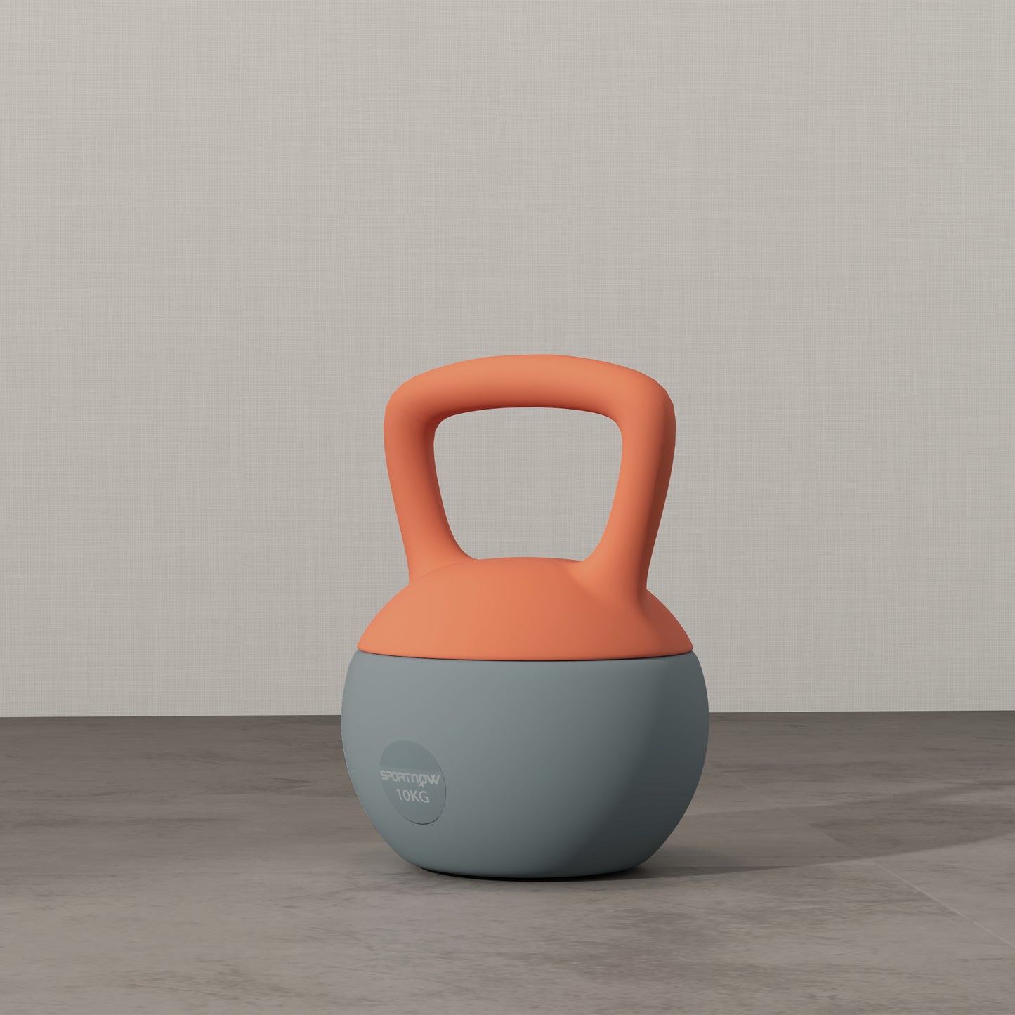 SPORTNOW Soft Kettlebell, 10kg Kettle Bell with Non-Slip Handle for Home Gym Weight Lifting and Strength Training, Orange and Grey