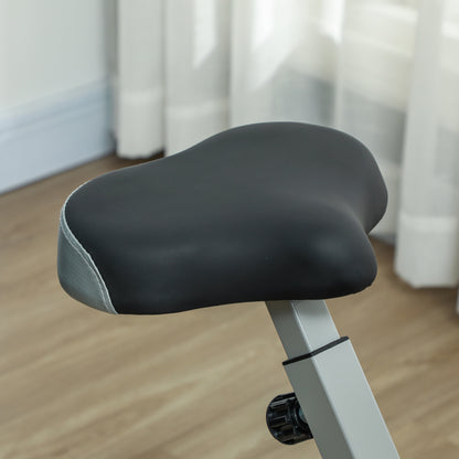 SPORTNOW Folding & Quiet Exercise Bike with 8-Level Magnetic Resistance and Heart-Rate Sensor for Home Gym