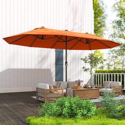 Outsunny 4.6m Double-Sided Garden Parasol - Orange