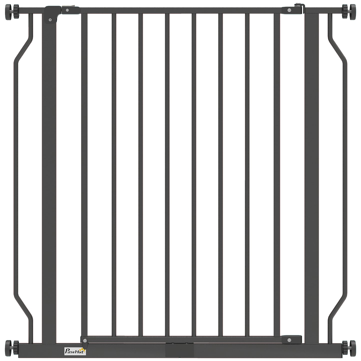 PawHut Extra Wide Dog Gate, with Door Pressure, for Doorways, Hallways, Staircases - White / Black