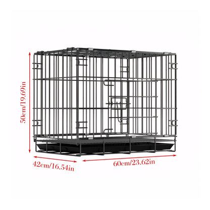 Folding Dog Cage Separate Pet Kennel for Indoor Outdoor Travel (60X42X50Cm)