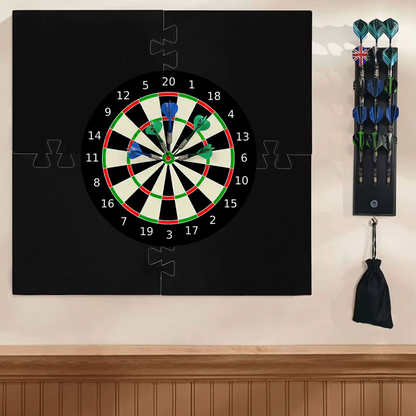 Square EVA Dartboard Surround Wall Protector | 720mm x 720mm | Velvet Surface | 4-Piece No-Tool Assembly | Home Bar Game Room