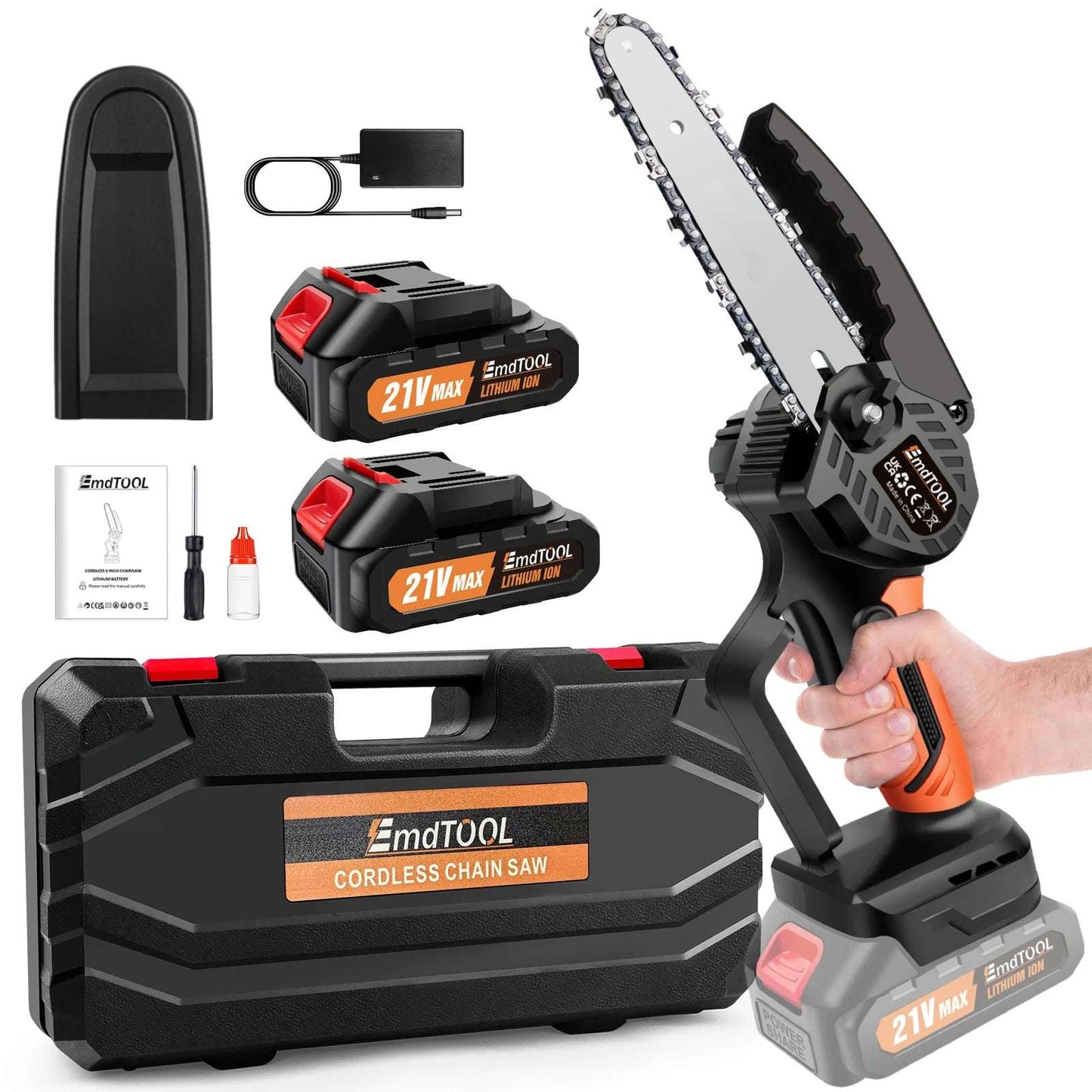 Mini 6 Inch Cordless Chainsaw, Powerful Electric Saw For Cutting Branches, Wood & Trimming 