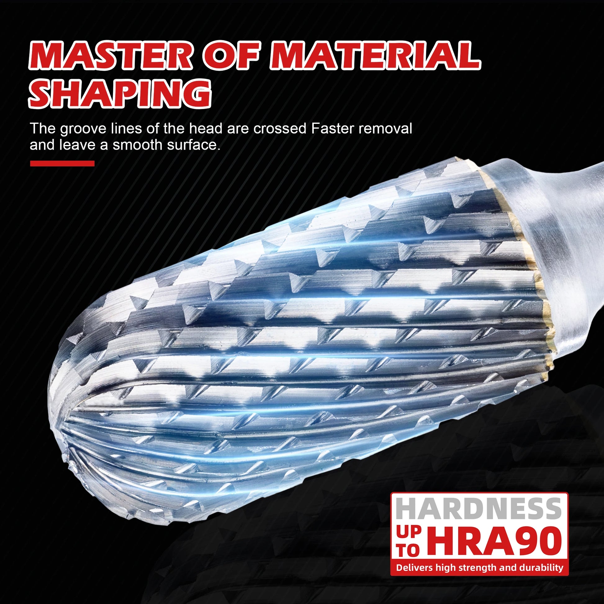 EZARC Tungsten Carbide Rotary Burr Bit 1PC Metalworking Double Cut Rotary File Milling Cutter Head Grinding Carbide Burr Tool