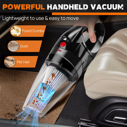 Handheld Vacuum Cleaner Cordless Strong Suction Portable Hand Vacum for Home Car Hoover,Mini Rechargeable with HEPA Filter LED