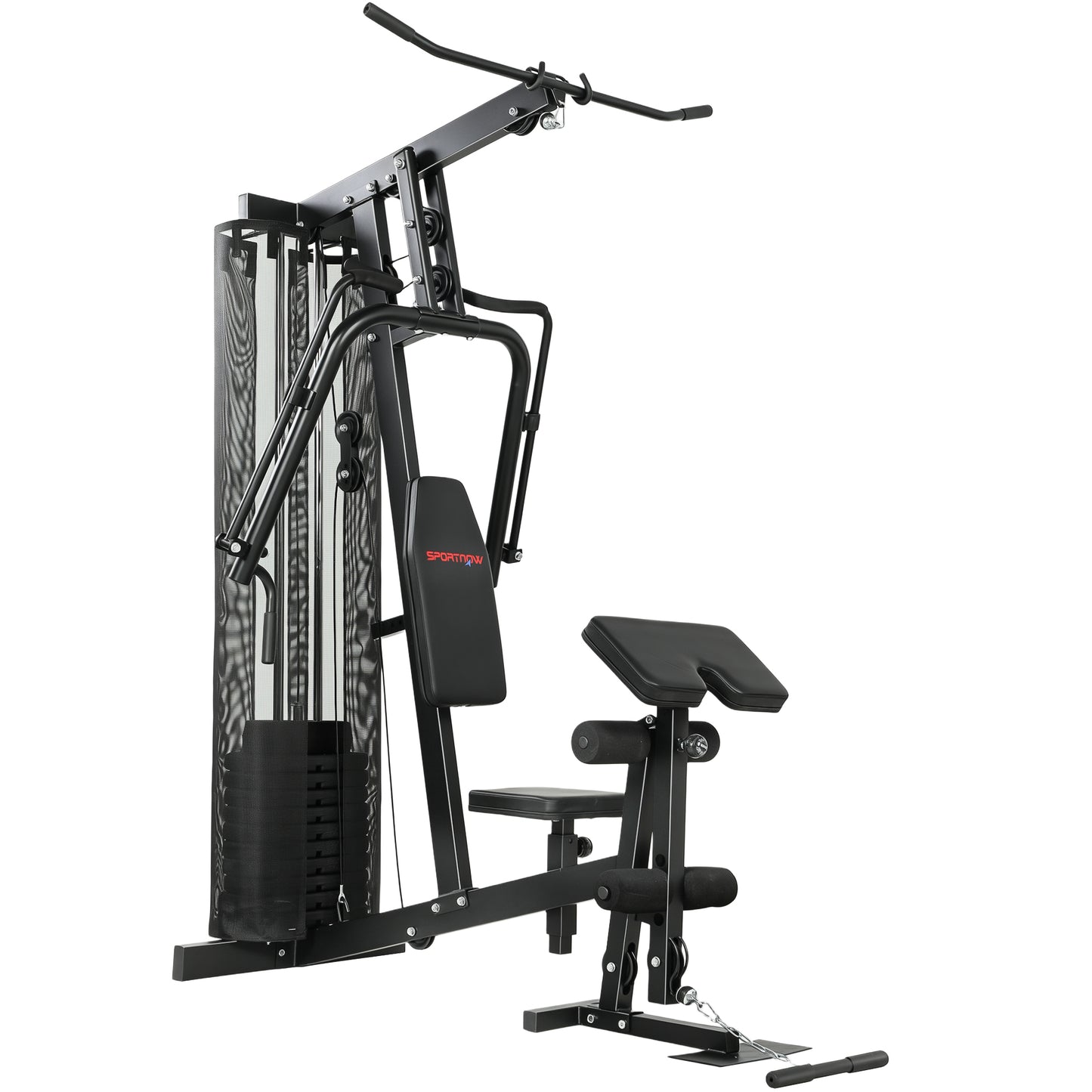 SPORTNOW Multi Gym with Adjustable Seat and Back, All in One Home Gym Machine with 45kg Weight Stack for Full Body Strength Training