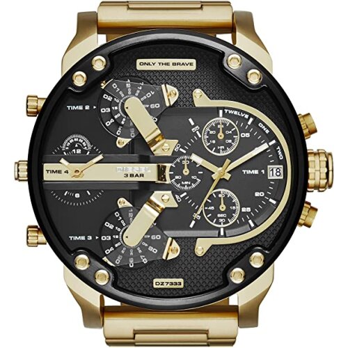 Diesel Mr Daddy 2.0 Multi-Function Multi-Time Zone Chronograph Gmt Watch Mens Stainless Steel Watch