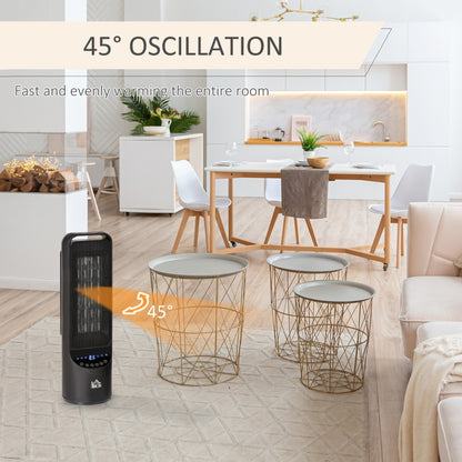 Table Top Indoor Space Heater with 2 Heat Setting 1000W/2000W and Ceramic Fan, LED Display, Portable Electric Heater with Oscillation, Remote, 12H Timer