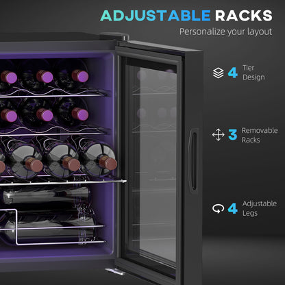 42L 16-Bottle Wine Cooler Fridge - Black