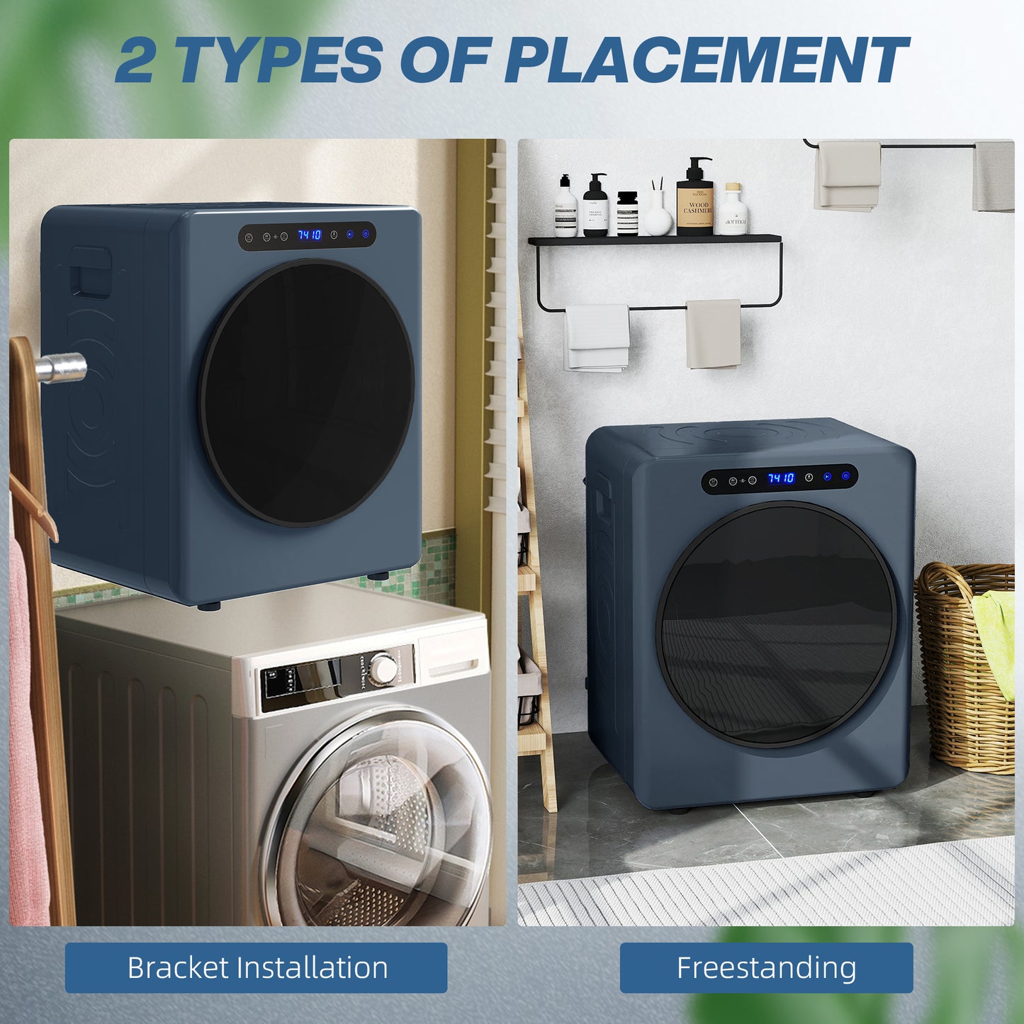 5kg Compact Small Space 40-60℃  Tumble Dryer Blue