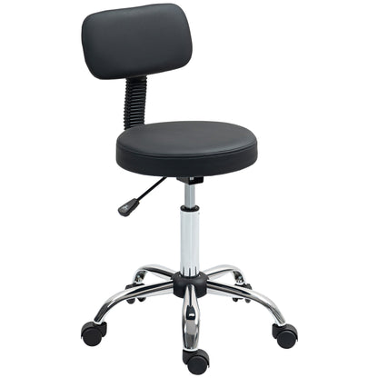 360° Swivel Seat Salon Stool Chair - White / Black