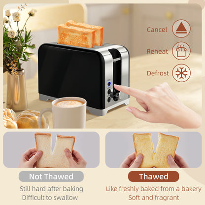 Retro Toaster and Kettle Set - Black / Cream