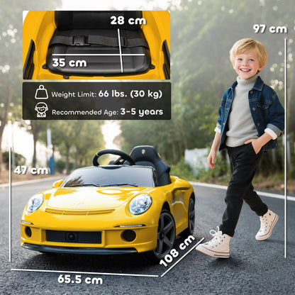 AIYAPLAY Kids Electric Car, 12V Licensed RUF GT Ride on Car with Suspension, Remote Control, Music for 3-5 Years