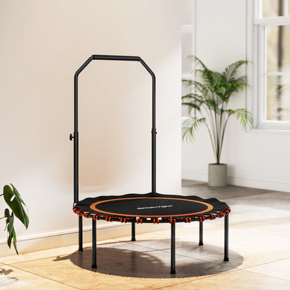 SPORTNOW 40" Foldable Fitness Trampoline Rebounder with Handle, Orange / Green / Pink