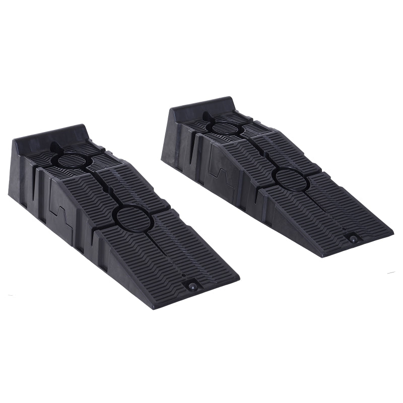 Durhand 1 Pair Heavy Duty 5 Ton Plastic Garage Workshop Car Service Ramps Lifting Automotive Vehicle Portable Low Clearance