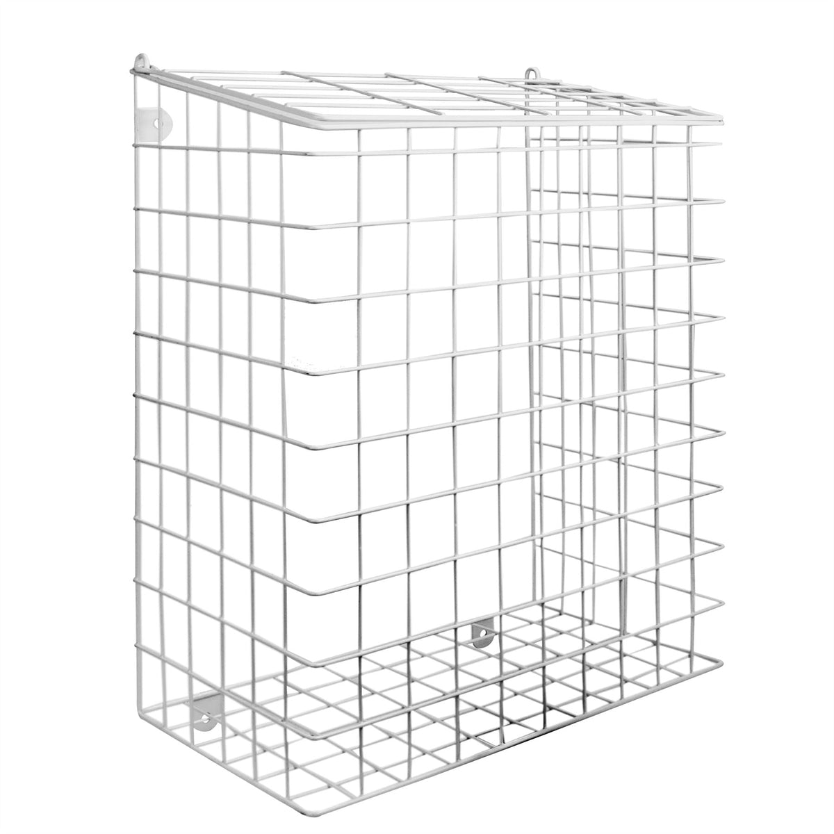 Maison & White Indoor Letterbox Mail Catcher Cage with Fixings | Iron PE Coating | 8x27cm Slot | Fits Up To 30cm Letterboxes | Horizontal & Vertical | Easy-Open Lid | 42x31x17cm | 2-Year Guarantee