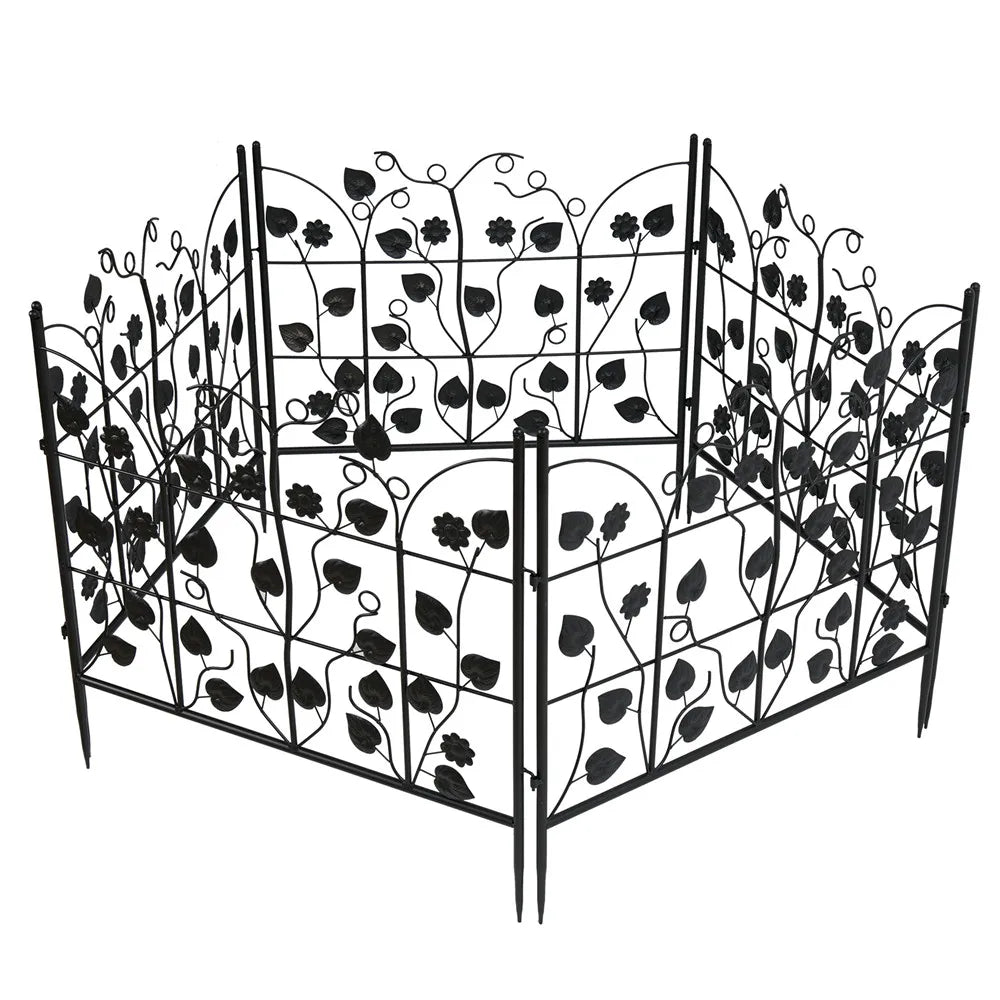 5Pcs Decorative Garden Fence Outdoor Rustproof Landscape Border Folding Patio Fences Flower Bed Fencing Barrier