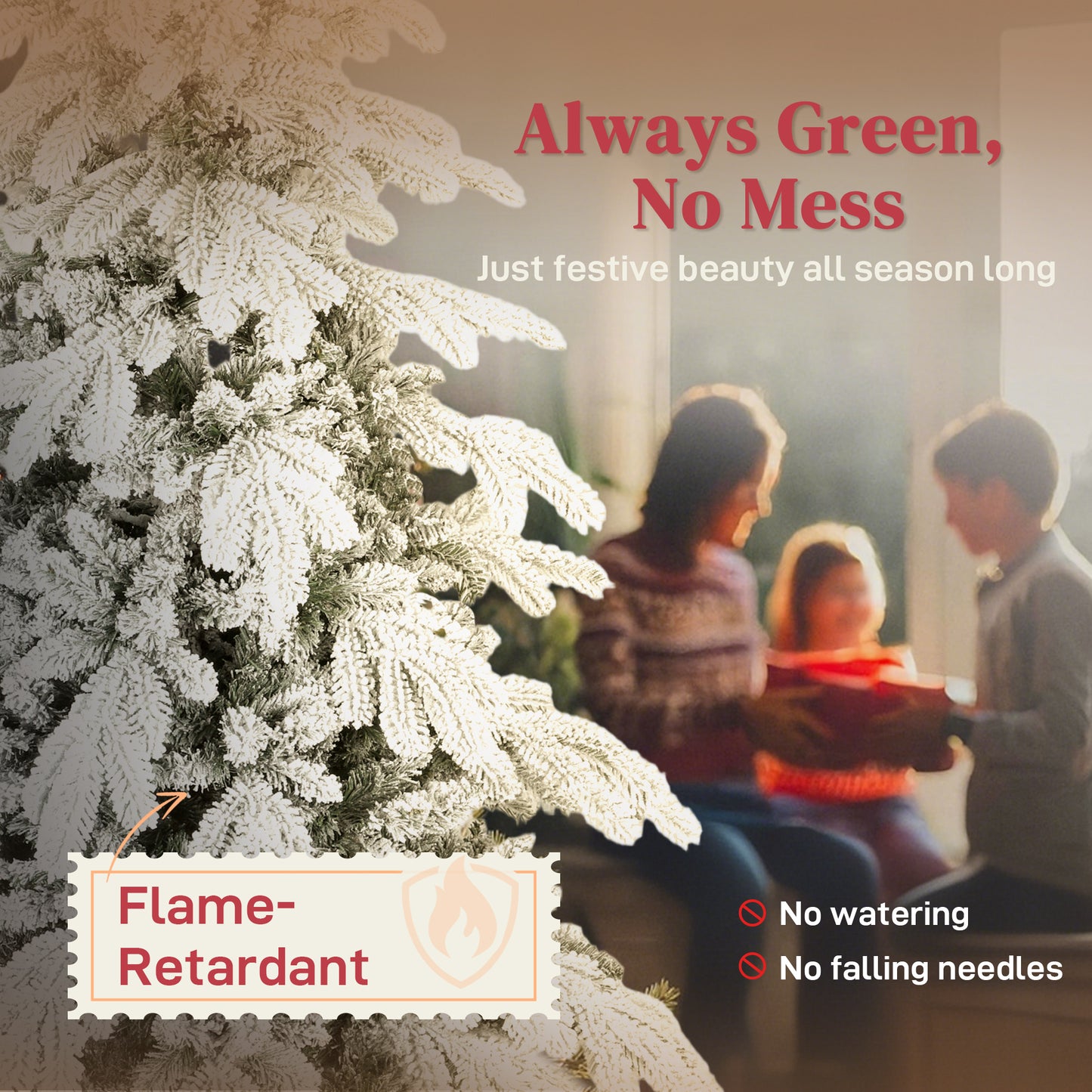 6ft Super Flocked Christmas Tree - Green/White