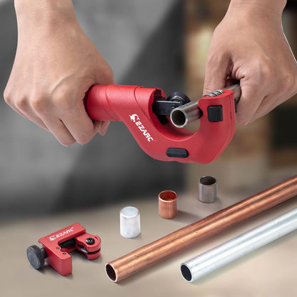 EZARC 2-Piece Tubing Cutter Set with 3/16 to 2-inch Outer Diameter Heavy Duty Pipe Cutter and 1/8 to 7/8-inch Mini Tube Cutter for Cutting Pipes of Al