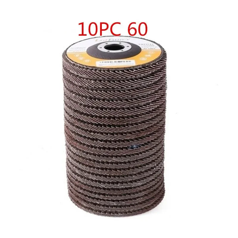 10 Pieces 16*100Mm Flap Sanding Discs 40/60/80/120 Grit Grinding Wheels Blades Angle Grinder 16Mm Hole