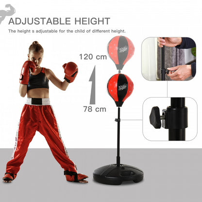 Child's Boxing Punch Ball Set Adjustable With Gloves Fillable Base Handle