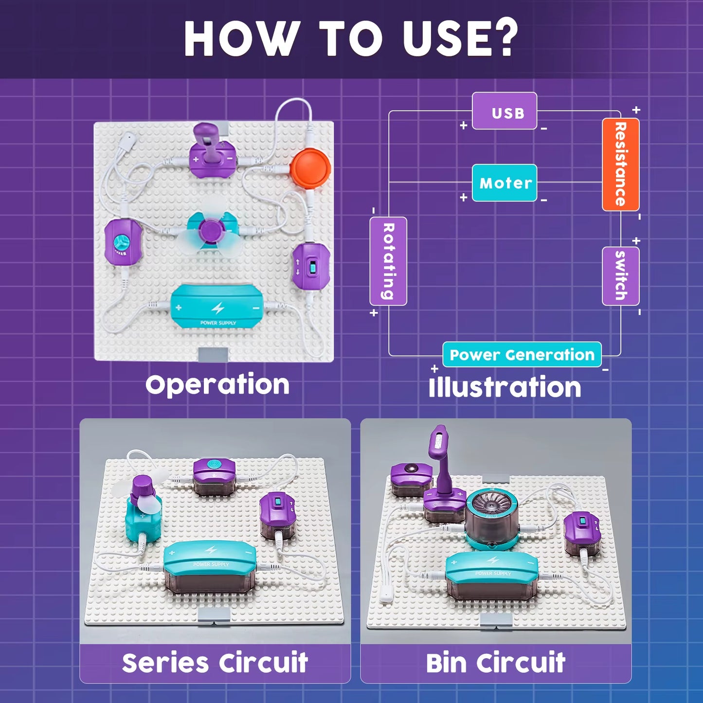 VATOS Science Circuit for Kids DIY Electronics Exploration Kit 150+ Project Physics Experiment Circuit Board Educate Toy Ages 6+