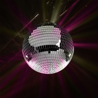 Pukkr 30cm Mirror Disco Ball with Hanging Hook | Polished Glass Facets | Lightweight | Indoor Outdoor | Birthdays Weddings Children's Parties | Home Decor Mood Lighting | 2-Year Warranty
