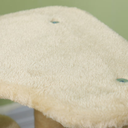 PawHut Cat Tree 2 in 1 Pet Stairs w/ Scratching Tickling Post, Toy Balls, for Bed, Sofa, Couch, Beige