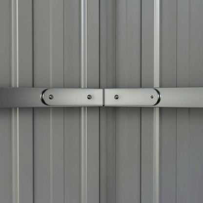 Outsunny 11 x 5.6ft Galvanised Steel Garden Shed, Metal Shed, Garden Storage Shed with Lockable Doors and Gloves for Outdoor Patio, Garden, Grey