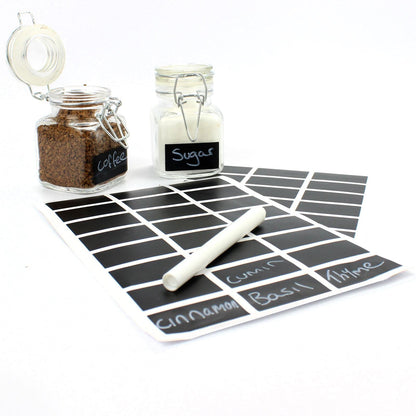 Maison & White Mini Glass Spice Jars Pack of 12 | Airtight Metal Clip-Top & Rubber Seal | 100ml | 8cm | Includes Chalkboard Labels & Chalk Pen | Kitchen Pantry Storage | 2-Year Warranty