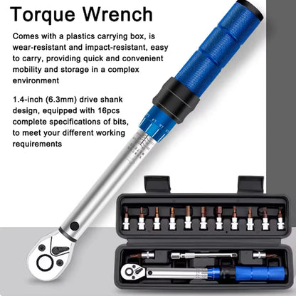 Quick-Release Torque Wrench Repairing Tool High Precise Torque Preset Wrenches 2-24N.M Torque Adjustable 1/4Inch Ratchet Wrench