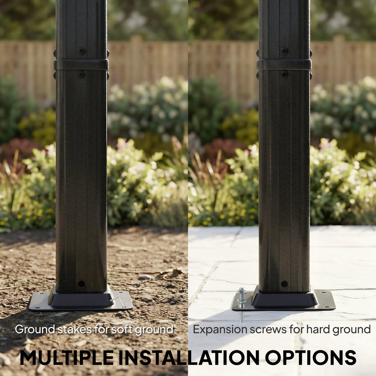 4x3m Garden Pergola | Retractable Roof Canopy | Roll-Up Sides | UV50+ | Rust-Resistant Aluminium | Smooth Sliding Rails | Windproof Level 6 | Snow Rated | Ground Stakes | Dark Grey