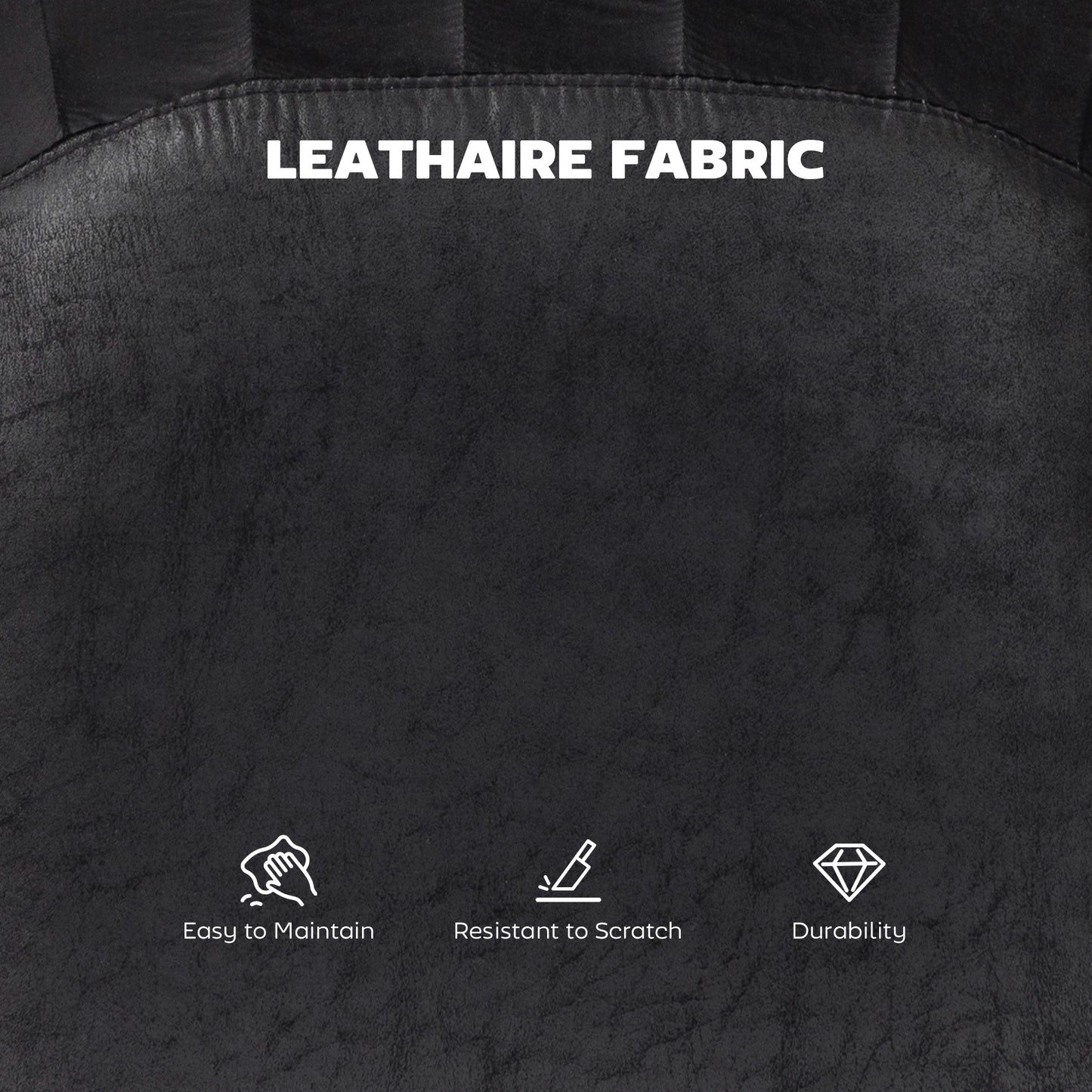 Set of 2 Leather Tub Bar Stools - Black