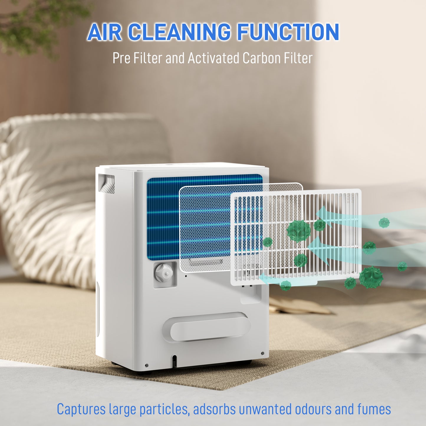 30L Clothes Dryer Dehumidifier For Laundry Drying - White
