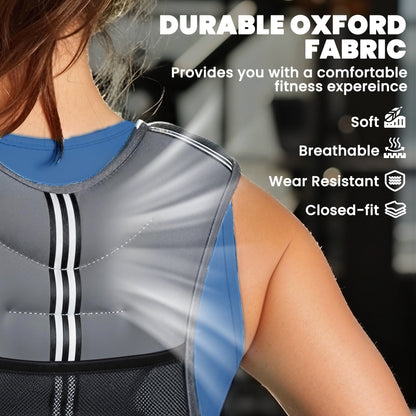 5 kg Weighted Vest | Adjustable Oxford Fabric Running & Walking Training Vest with Mesh Pocket & Reflective Strips | Grey