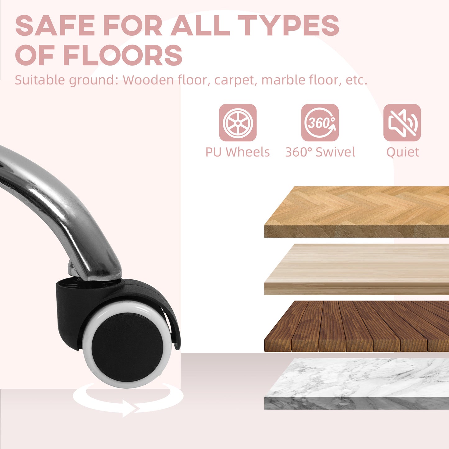 Retro Vintage Style Velvet-Feel Tub Office Chair, with Seat Cushion - Pink