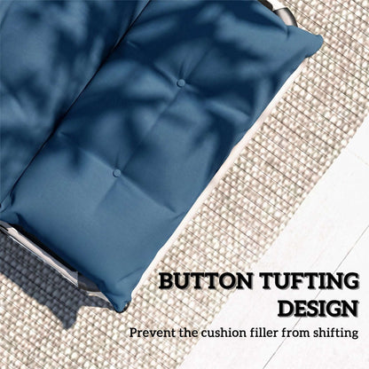 Set of 2 Sun Lounger Cushions | 190x56x10cm | High-Resilience PP Foam | UPF20+ | Fade & Splash Resistant | 220gsm Polyester | 6 Tie Fastenings | Navy Blue