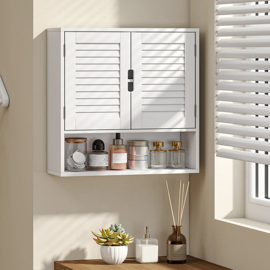 Bathroom Cabinet, Wall Mounted Storage Cabinet with Adjustable Shelves, 60 x 20 x 60 cm