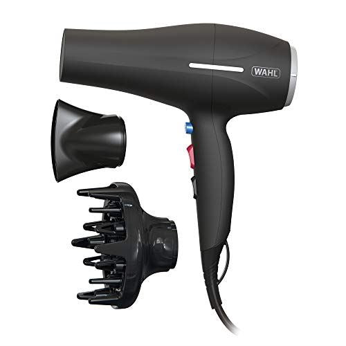 Wahl ZY105 Ionic Smooth Hairdryer 2200W | Tourmaline Grille | 3 Heat & 2 Speed Settings | Cool Shot Button | Detachable Diffuser | Reduces Frizz & Static | UK Plug