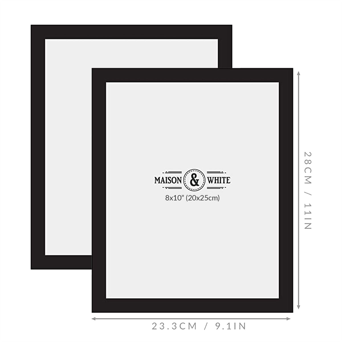 Maison & White Set of 10 Black Assorted Photo Frames | 3 Sizes: 6x4in, 7x5in & 10x8in | Wall Mount or Free-Standing | Portrait & Landscape | E1 Fiberboard | Gallery Wall | 2-Year Warranty